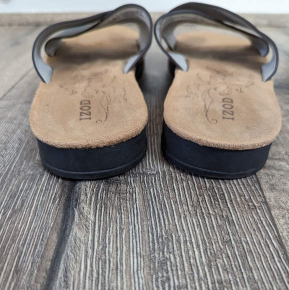Izod Women's Size 8.5 Black Slide Sandals Beach Pool - Picture 4 of 6